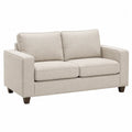 Divano 2 Posti in Tessuto Beige con Cuscini