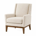 Poltrona in legno con rivestimento in poliestere beige