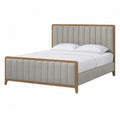 Letto matrimoniale imbottito in tessuto e legno