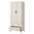 Armadio a due ante con cassetti in legno e MDF 200x90x50 cm